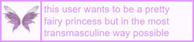 This user wants to be a pretty fairy princess in a trans masculine way